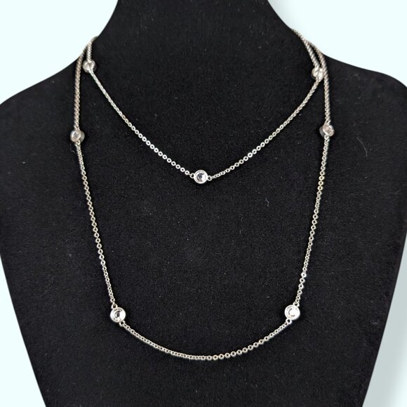 Premier Designs Long Rhinestone Chain Necklace - Picture 1 of 5